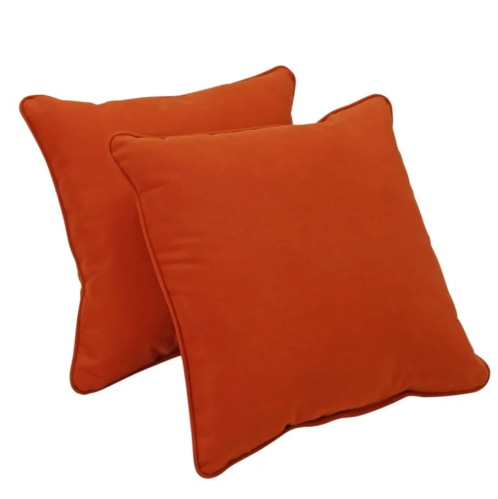 15" Square Indoor/Outdoor Pillow, 2 Pack - Burnt Orange