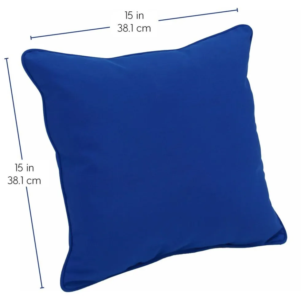 15" Square Indoor/Outdoor Pillow, 2 Pack - Blue