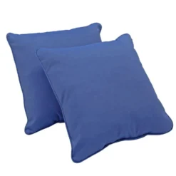15" Square Indoor/Outdoor Pillow, 2 Pack - Denim Blue