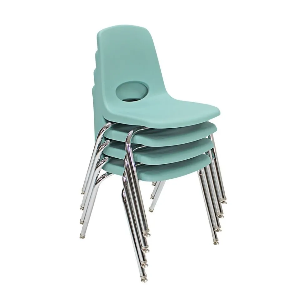 18" Stack Chair with Swivel Glides, 4-Pack-Seafoam