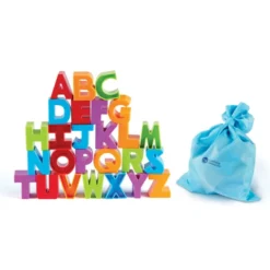 Stacking Alphabet Letter Blocks and Dough Cutters - Uppercase, 36 Pieces