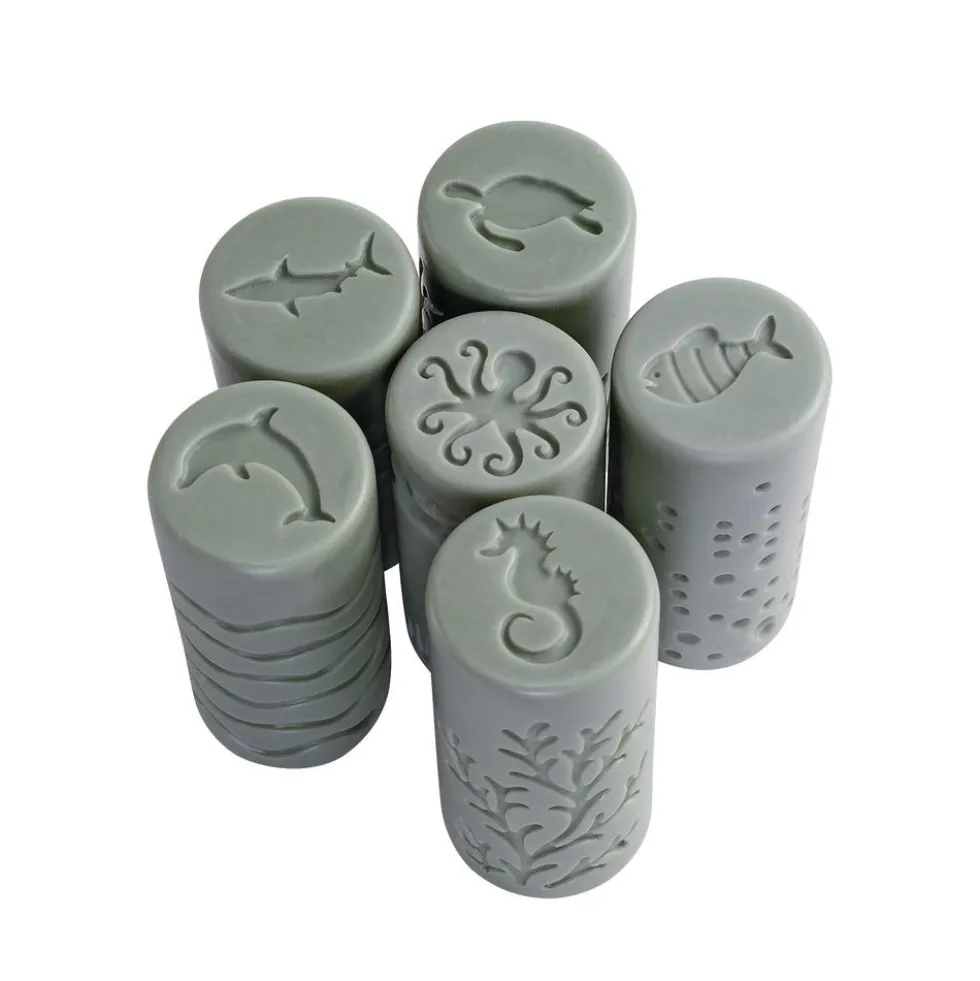 6 Stamper Rollers - Ocean Life - 12 Different Stampers