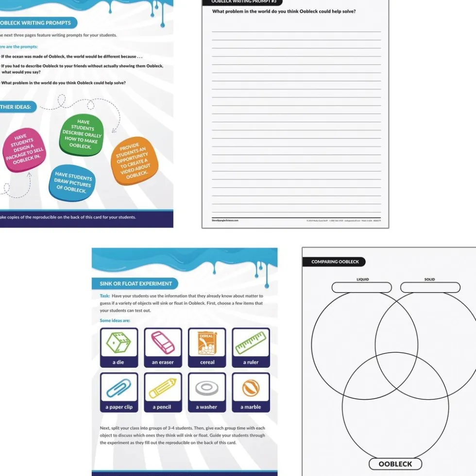 Steve Spangler Science® Oobleck In The Classroom Activity Cards - 9 activity cards