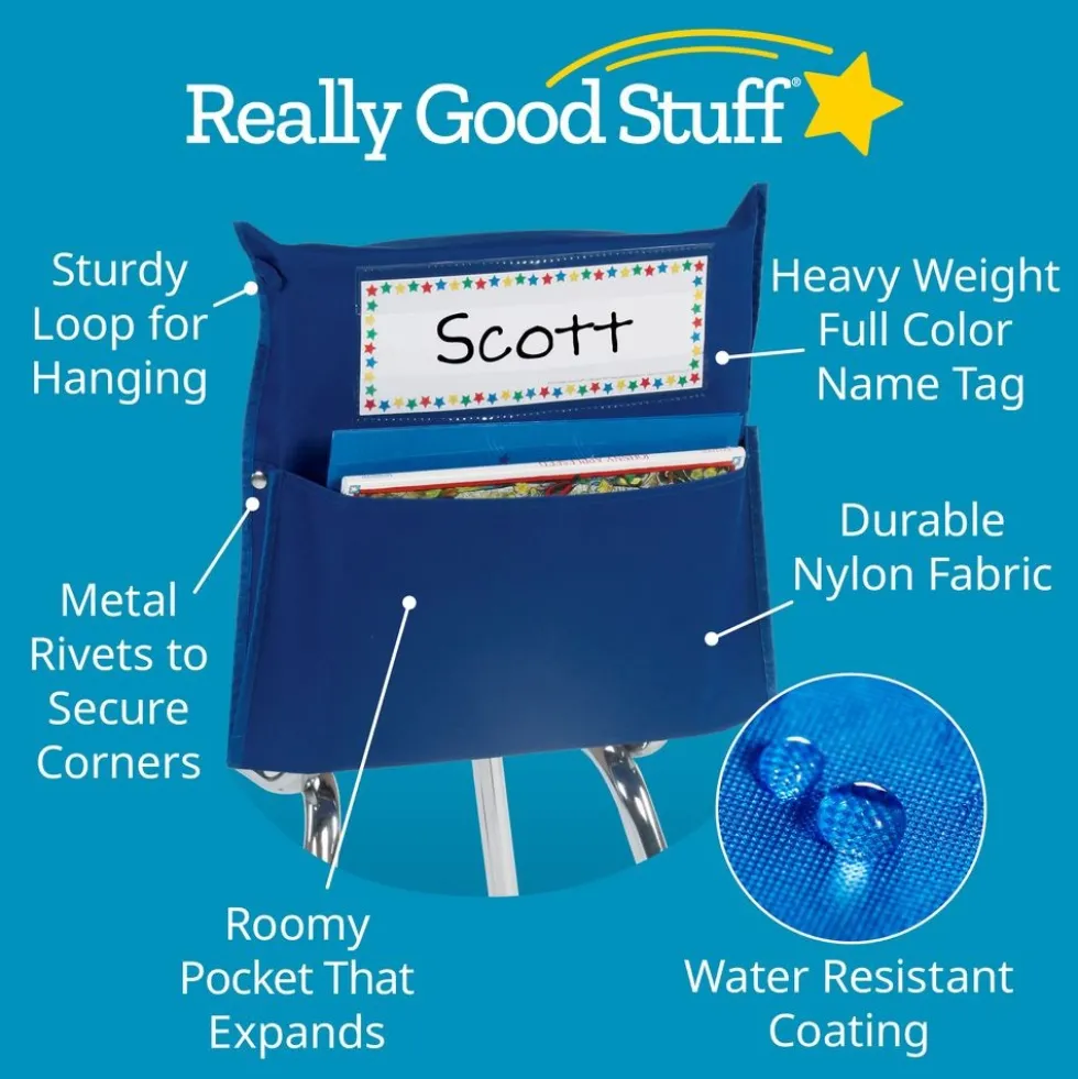 Store More® Grouping Chair Pockets - 8 chair pockets, 8 name tags