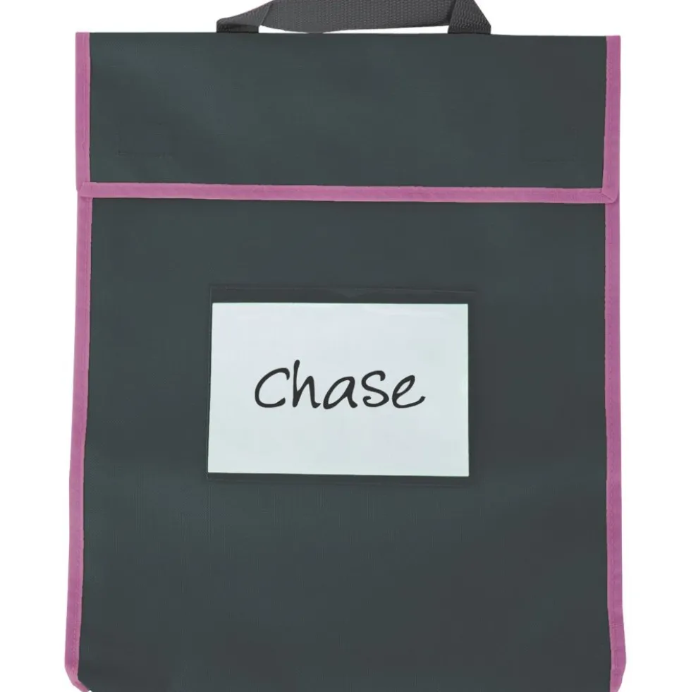 Store More® Large Book Pouches - Black With Neon Trim - Set Of 4