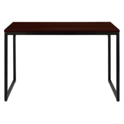 Tiverton Industrial Modern Desk - Commercial Grade Office Computer Desk and Home Office Desk - 47" Long (Mahogany/Black)