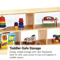 Toddler Divided Shelf Mobile Storage Plexiglas® Back