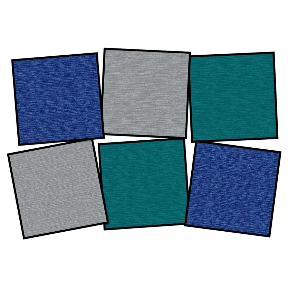 Tone on Tone Seating Squares, Set of 6 - Cool Colors