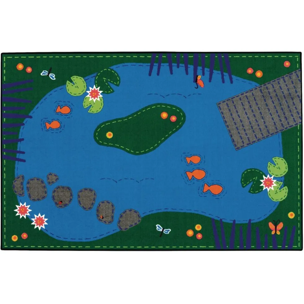 Tranquil Pond 4' x 6' Rectangle Kids Value Rug