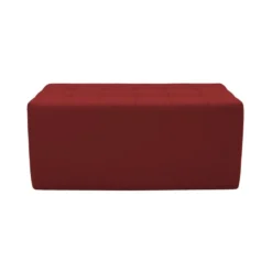 Tufted Rectangle Ottoman 16" Height-Crimson