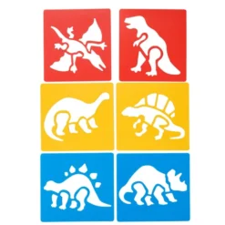 Washable Plastic Dinosaur Stencils - Set of 6