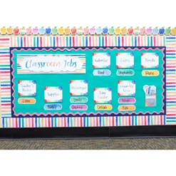 Watercolor Classroom Jobs Bulletin Board Set - 49 pcs