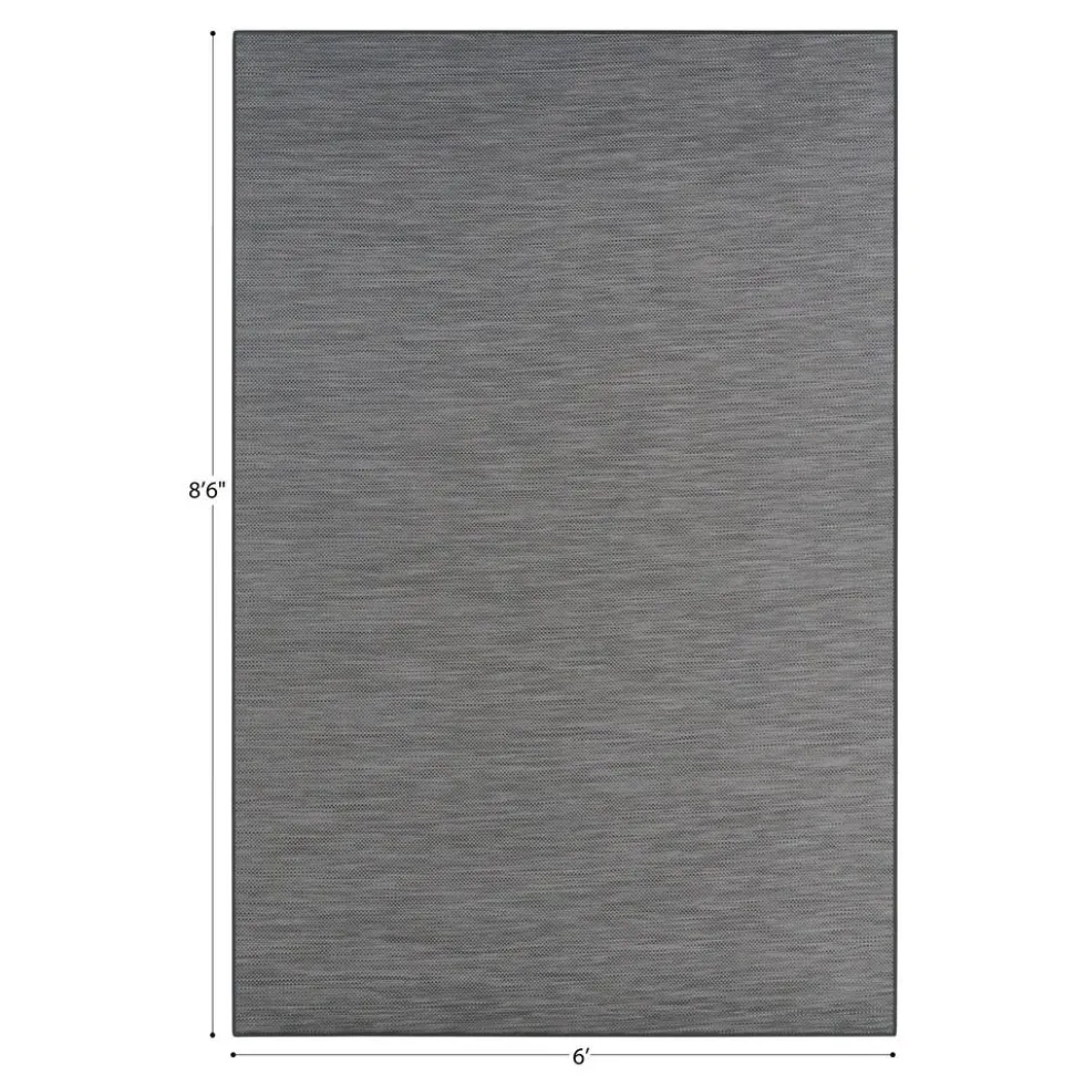 Water Mill 6' x 8'6" Indoor/Outdoor Rug in color Tungsten