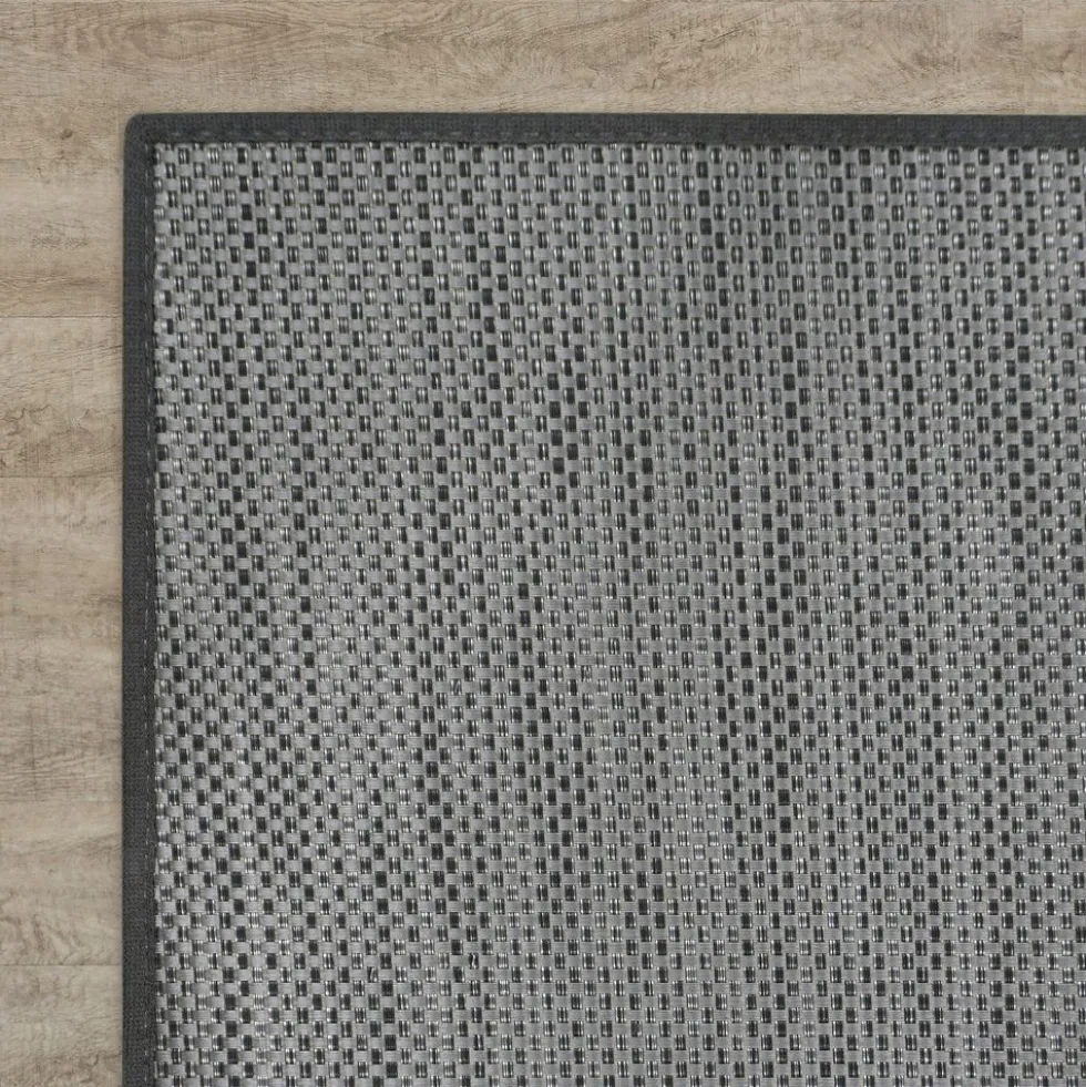 Water Mill 4'3" x 6' Indoor/Outdoor Rug in color Tungsten