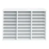 White 27-Slot Mail Center With Trays - 6-Color Grouping