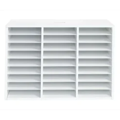 White 27-Slot Mail Center With Trays - 6-Color Grouping