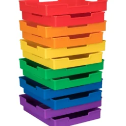 White 27-Slot Mail Center With Trays - 6-Color Grouping