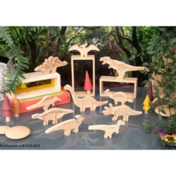 Wooden Dinosaur Blocks - 10pcs