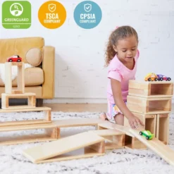 Wooden Hollow Blocks 18-Piece Set - Natural