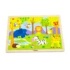 Wooden 24-Piece Puzzle - Set of 12 with Storage Shelf