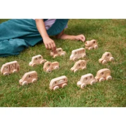 Wooden Vehicles, Set of 12 - Natural
