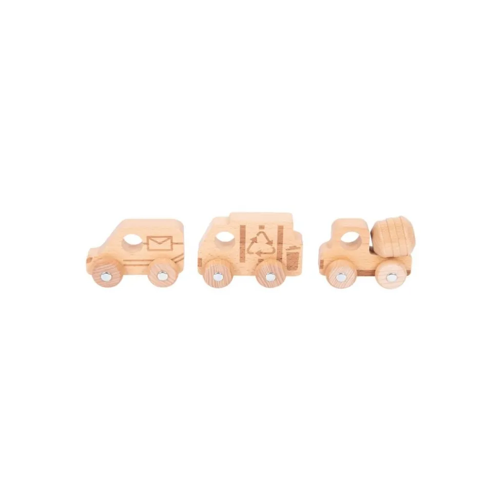 Wooden Vehicles, Set of 12 - Natural