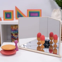Wooden 4-Way Mirror