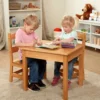 Wood Table and Chairs 3-Piece Set