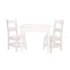 Wood Table and Chairs 3-Piece Set, White
