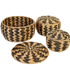 Woven Zebra Pots - Set of 3
