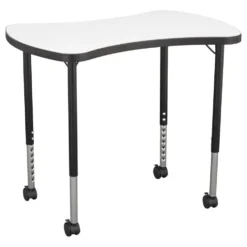23" x 35" Bowtie Dry-Erase Adjustable Activity Table with Mobile Legs