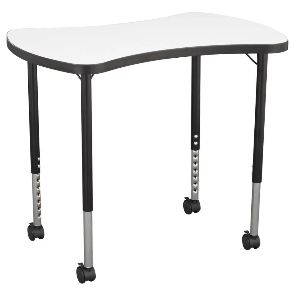 23" x 35" Bowtie Dry-Erase Adjustable Activity Table with Mobile Legs