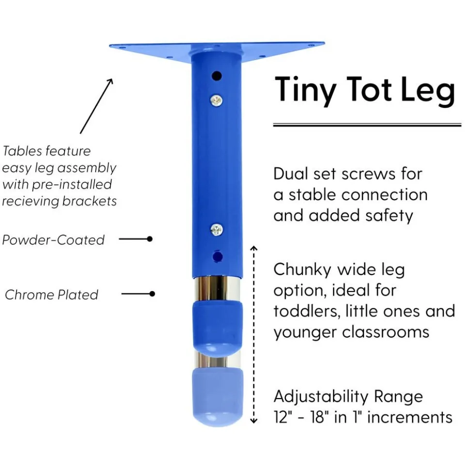 48" x 48" Clover Activity Table with Adjustable Tiny Tot Legs - Maple/Blue