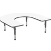 60" x 66" Horseshoe Dry-Erase Activity Table with Adjustable Chunky Legs - White/Black