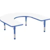 60" x 66" Horseshoe Dry-Erase Activity Table with Adjustable Chunky Legs - White/Blue