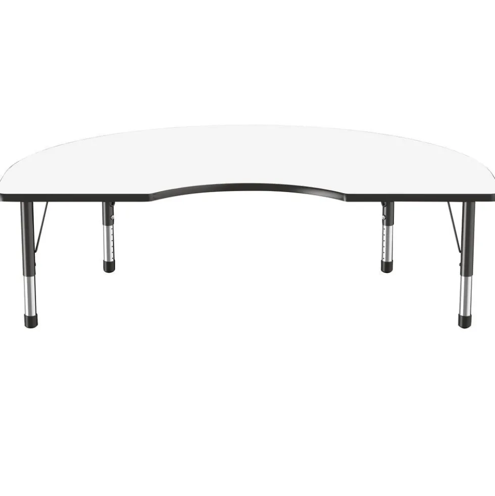 48" x 72" Kidney Dry-Erase Activity Table with Adjustable Chunky Legs - White/Black