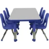 24" x 60" Rectangle Activity Table with Adjustable Tiny Tot Legs - Gray/Blue