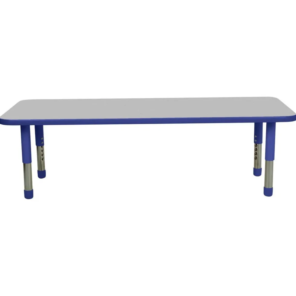 24" x 60" Rectangle Activity Table with Adjustable Tiny Tot Legs - Gray/Blue
