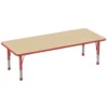 30" x 72" Rectangle Activity Table with Adjustable Chunky Legs - Maple/Red