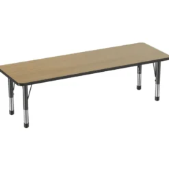24" x 72" Rectangle Activity Table with Adjustable Chunky Legs - Pasadena Oak/Black