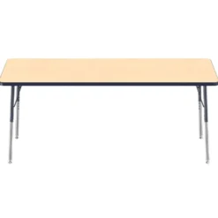 30" x 72" Rectangle Activity Table with Adjustable Swivel Glide Legs - Maple/Navy