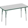 24" x 48" Rectangle Activity Table with Adjustable Swivel Glide Legs - Gray/Green
