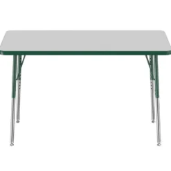 24" x 48" Rectangle Activity Table with Adjustable Swivel Glide Legs - Gray/Green