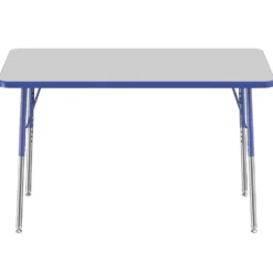 24" x 48" Rectangle Activity Table with Adjustable Swivel Glide Legs - Gray/Blue