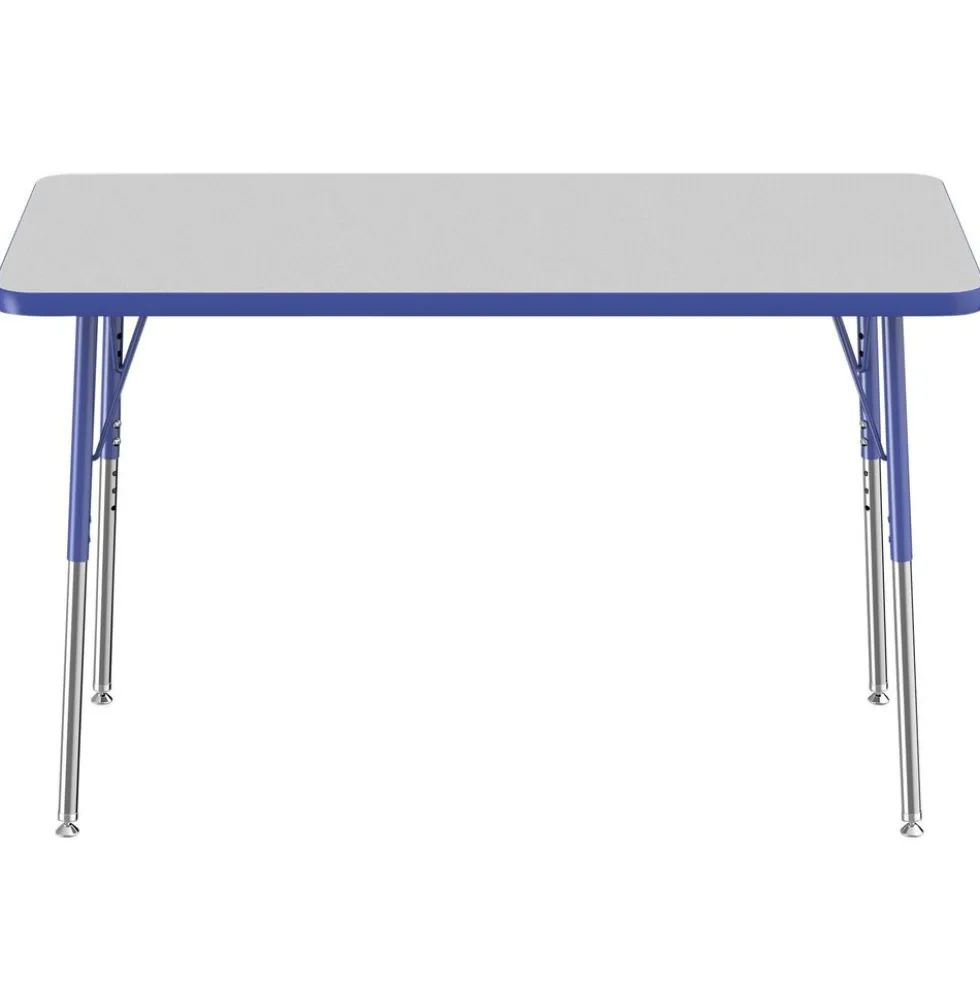 24" x 48" Rectangle Activity Table with Adjustable Swivel Glide Legs - Gray/Blue