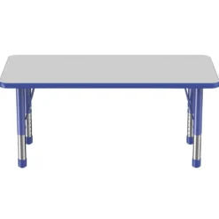 30" x 60" Rectangle Activity Table with Adjustable Chunky Legs - Gray/Blue