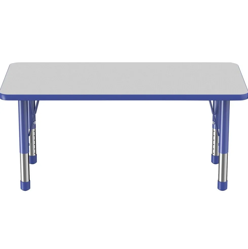 30" x 60" Rectangle Activity Table with Adjustable Chunky Legs - Gray/Blue