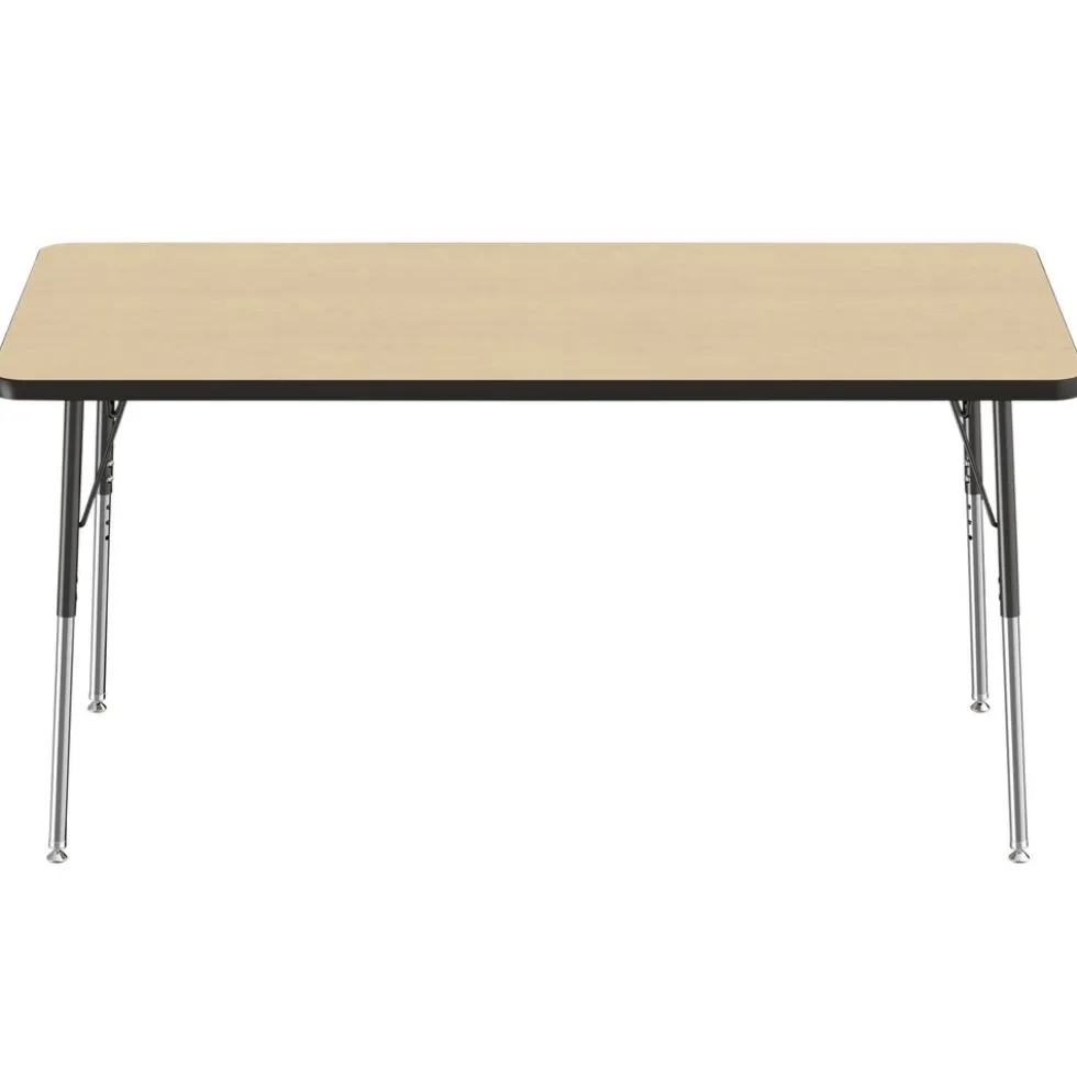 30" x 60" Rectangle Activity Table with Adjustable Swivel Glide Legs - Maple/Black