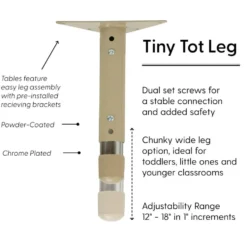 24" x 60" Rectangle Activity Table with Adjustable Tiny Tot Legs - Maple/Maple