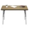 30" x 48" Rectangle Activity Table with Adjustable Swivel Glide Legs - Pasadena Oak/Black